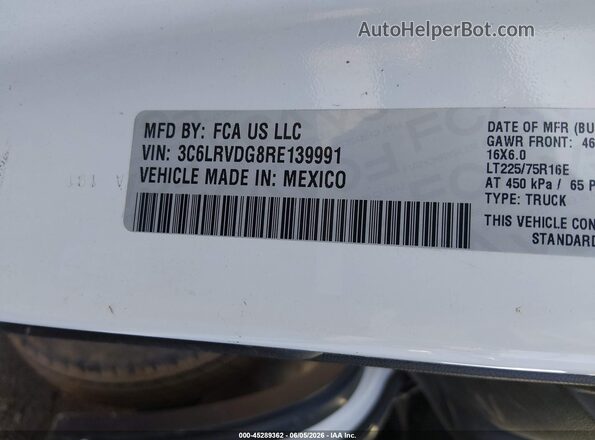 3C6LRVDG8RE139991 2024 RAM PROMASTER 2500 White Вид підкапотного простору