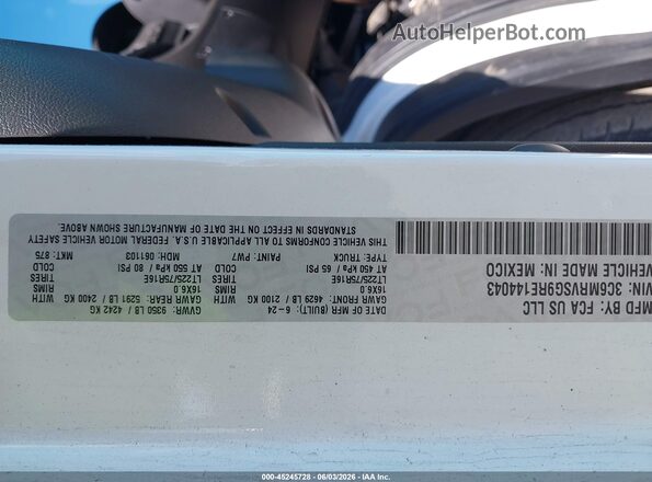 3C6MRVSG9RE144043 2024 RAM PROMASTER 3500 White 