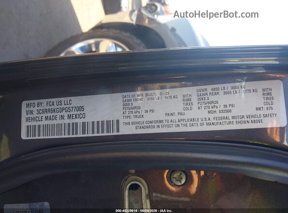 3C6RR6KG0PG577005 2023 RAM 1500 CLASSIC Gray ძრავის განყოფილების ხედი