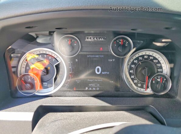3C6RR6LT7GG320449 2016 RAM 1500 Gray Vista del cuadro de instrumentos