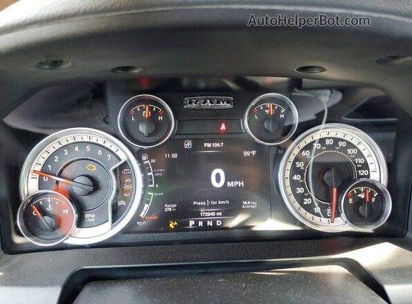 3C6RR7LT2GG214870 2016 RAM 1500 Black Вид щитка приладів