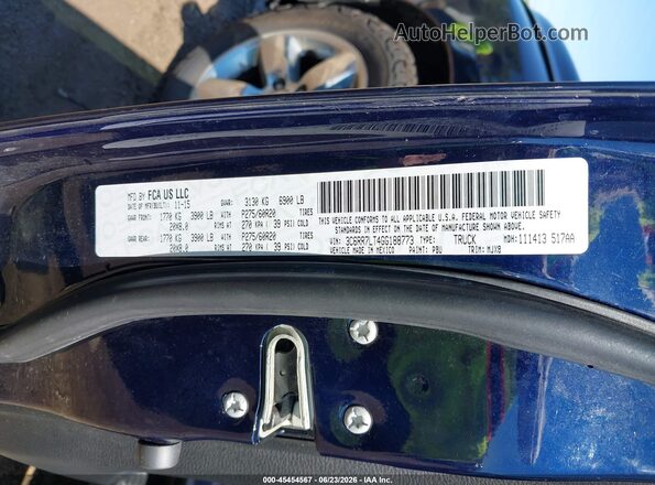3C6RR7LT4GG188773 2016 RAM 1500 Blue Engine compartment view
