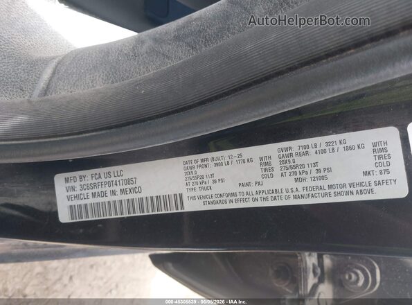 3C6SRFFP0T4170857 2026 RAM 1500 Черный Вид подкапотного пространства