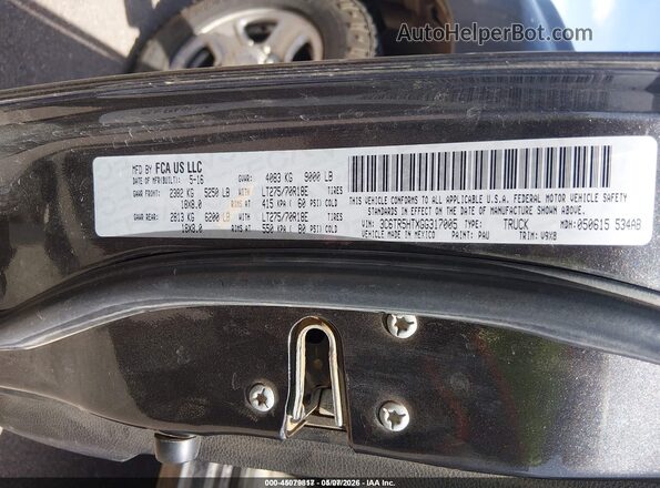 3C6TR5HTXGG317005 2016 RAM 2500 Gray 