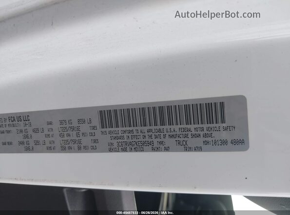 3C6TRVAG7KE505949 2019 RAM PROMASTER 1500 White Շարժիչի բաժամունքի տեսք