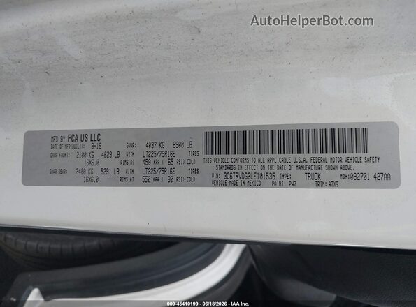 3C6TRVDG2LE101535 2020 RAM PROMASTER 2500 White Շարժիչի բաժամունքի տեսք