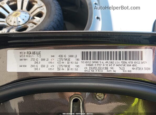 3C6UR5DL2GG101966 2016 RAM 2500 Gray Вид підкапотного простору