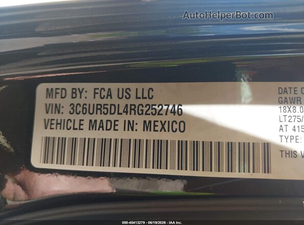 3C6UR5DL4RG252746 2024 RAM 2500 Black Engine compartment view