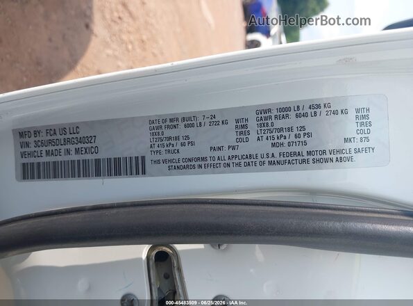 3C6UR5DL8RG340327 2024 RAM 2500 White Engine compartment view