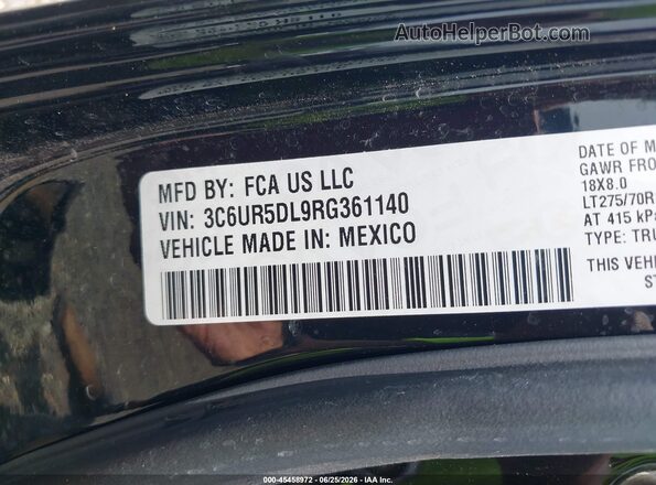 3C6UR5DL9RG361140 2024 RAM 2500 Black Вид підкапотного простору