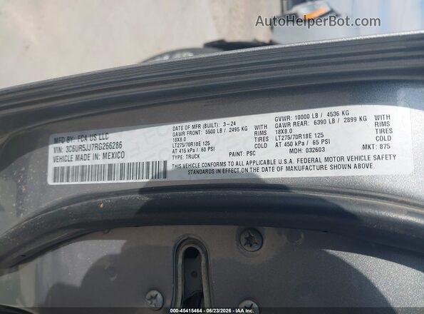 3C6UR5JJ7RG266286 2024 RAM 2500 Серебряный Вид подкапотного пространства