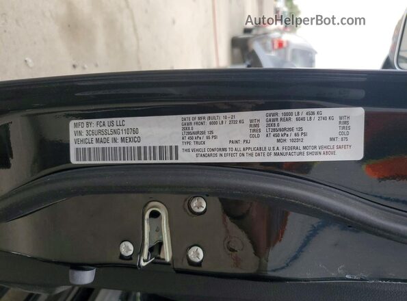 3C6UR5SL5NG110760 2022 RAM 2500 Black Engine compartment view