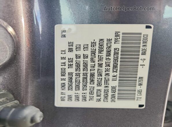 3CZRM3H59GG708129 2016 HONDA CR-V Gray 
