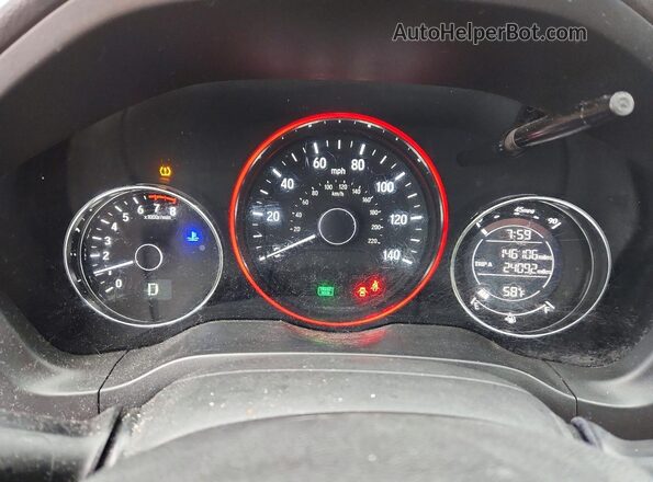 3CZRU5H52JG705012 2018 HONDA HR-V Gray Вид щитка приладів