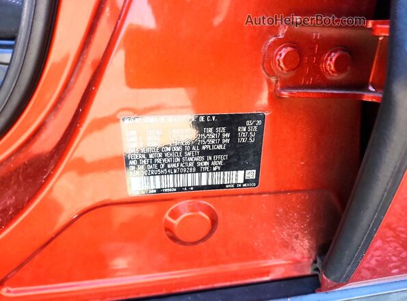3CZRU5H54LM709289 2020 HONDA HR-V Оранжевый Вид наклейки с VIN-кодом