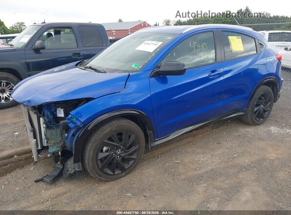 3CZRU6H15MM740149 2021 HONDA HR-V Blue Առջևի ձախ երեք քառորդ տեսարան