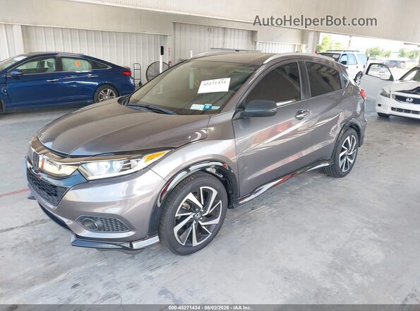 3CZRU6H1XKG712066 2019 HONDA HR-V Gray წინა მარცხენა ხედი სამი მეოთხედიდან