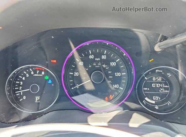 3CZRU6H34HG705592 2017 HONDA HR-V Blue Սարքավորումների վահանակի տեսք