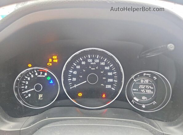 3CZRU6H3XGM115364 2016 HONDA HR-V Black Вид щитка приладів