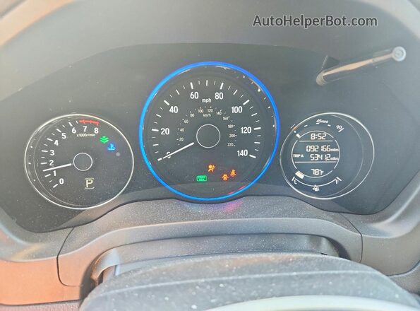 3CZRU6H3XHG706469 2017 HONDA HR-V Black ხელსაწყოთა პანელის ხედი