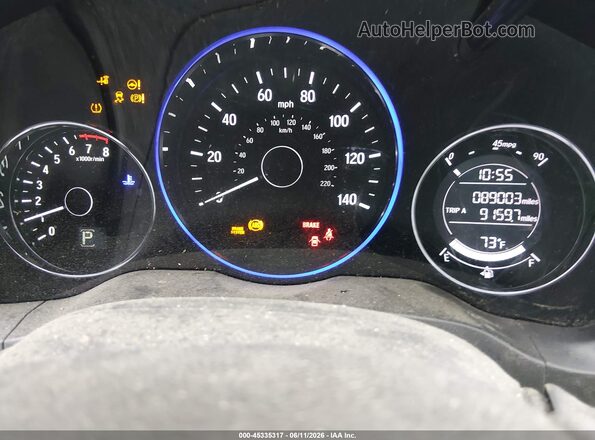 3CZRU6H50HG704358 2017 HONDA HR-V Blue Widok tylnych siedzeń