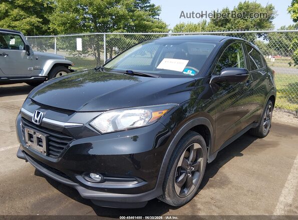 3CZRU6H52JM726207 2018 HONDA HR-V Black Առջևի ձախ երեք քառորդ տեսարան