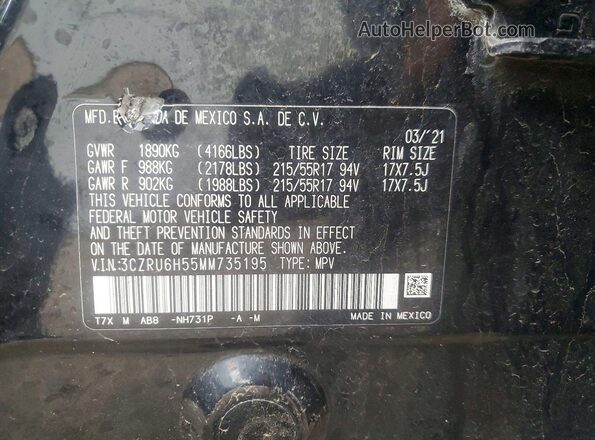 3CZRU6H55MM735195 2021 HONDA HR-V Black 
