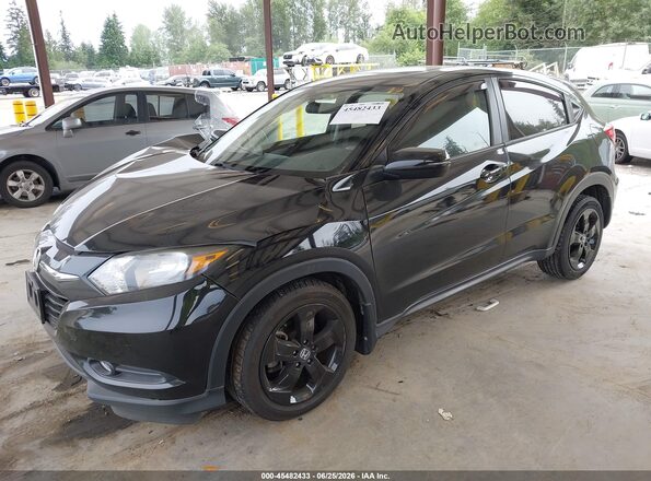 3CZRU6H58JG710642 2018 HONDA HR-V Black Առջևի ձախ երեք քառորդ տեսարան