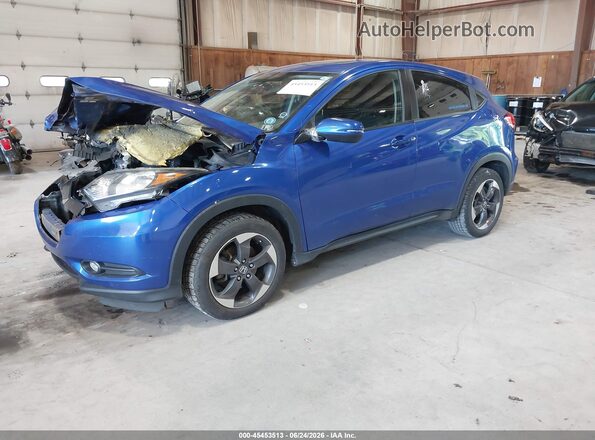 3CZRU6H59JM709162 2018 HONDA HR-V Blue წინა მარცხენა ხედი სამი მეოთხედიდან