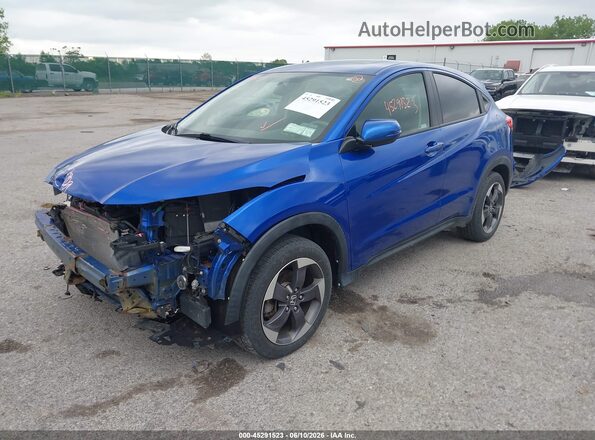 3CZRU6H59JM718606 2018 HONDA HR-V Blue წინა მარცხენა ხედი სამი მეოთხედიდან