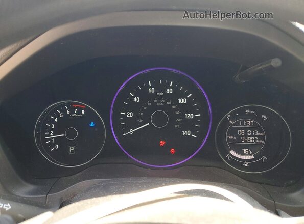 3CZRU6H5XHM710637 2017 HONDA HR-V Black Widok zestawu wskaźników