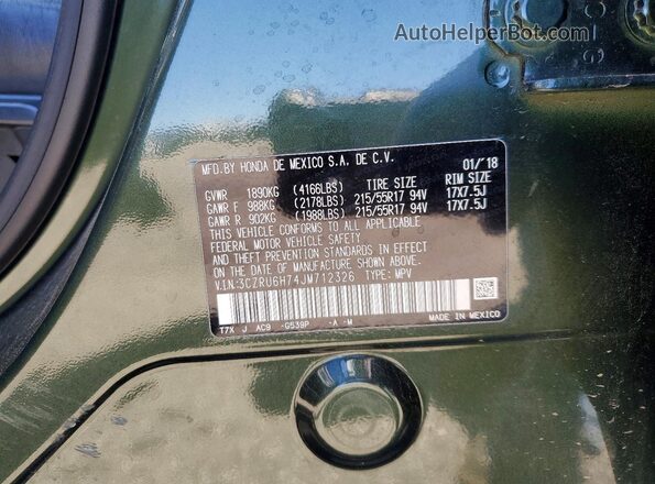 3CZRU6H74JM712326 2018 HONDA HR-V Green Widok komory silnika