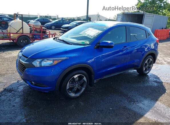3CZRU6H75JM710374 2018 HONDA HR-V Blue წინა მარცხენა ხედი სამი მეოთხედიდან