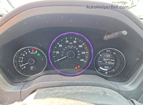 3CZRU6H79HM722084 2017 HONDA HR-V Gray Սարքավորումների վահանակի տեսք