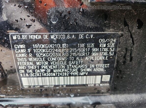 3CZRZ1H30SM724282 2025 HONDA HR-V Black 