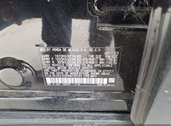 3CZRZ1H35RM705754 2024 HONDA HR-V Black Widok komory silnika