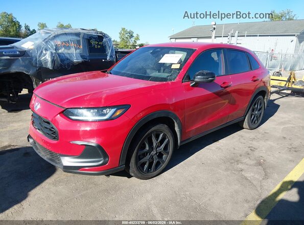 3CZRZ1H5XSM739938 2025 HONDA HR-V Red Առջևի ձախ երեք քառորդ տեսարան