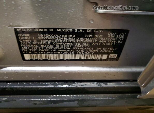 3CZRZ2H31PM720965 2023 HONDA HR-V Silver 