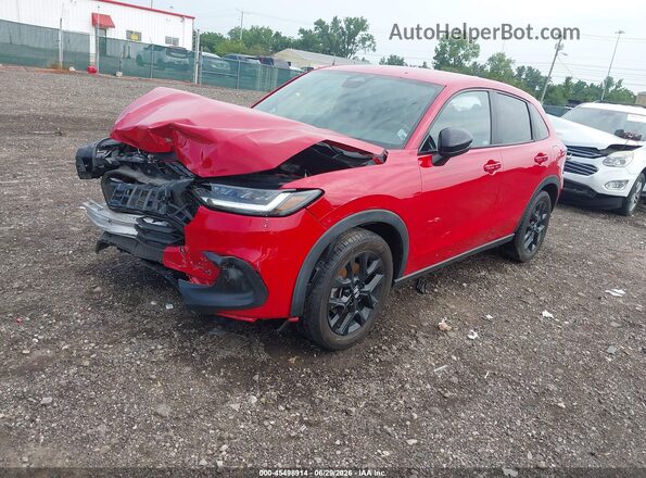 3CZRZ2H51PM714214 2023 HONDA HR-V Red წინა მარცხენა ხედი სამი მეოთხედიდან