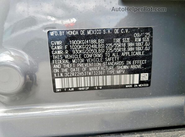 3CZRZ2H53TM732367 2026 HONDA HR-V Gray 