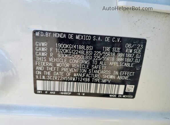 3CZRZ2H55RM712498 2024 HONDA HR-V White 