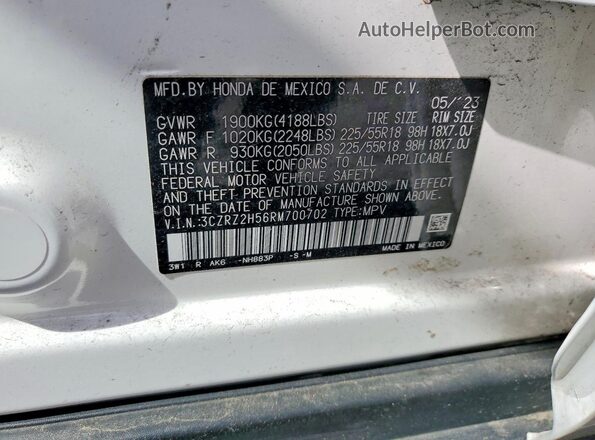 3CZRZ2H56RM700702 2024 HONDA HR-V White 