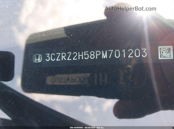 3CZRZ2H58PM701203 2023 HONDA HR-V Gray ძრავის განყოფილების ხედი