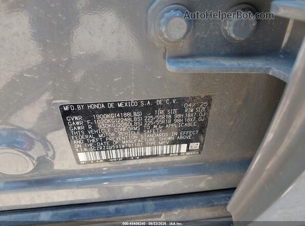 3CZRZ2H59SM791101 2025 HONDA HR-V Gray Շարժիչի բաժամունքի տեսք