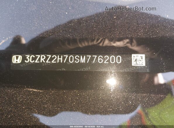 3CZRZ2H70SM776200 2025 HONDA HR-V Blue 