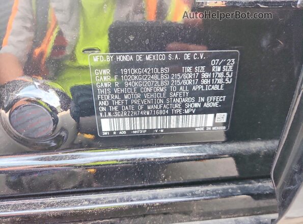 3CZRZ2H74RM716804 2024 HONDA HR-V Черный Вид наклейки с VIN-кодом
