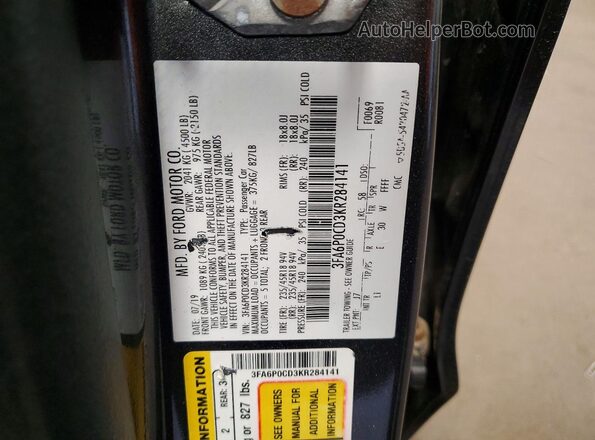 3FA6P0CD3KR284141 2019 FORD FUSION Серый 