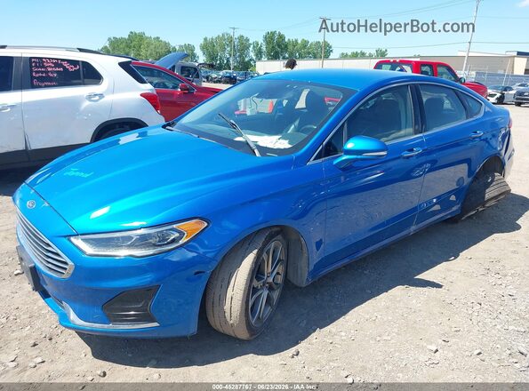 3FA6P0CD8KR117645 2019 FORD FUSION Blue Առջևի ձախ երեք քառորդ տեսարան