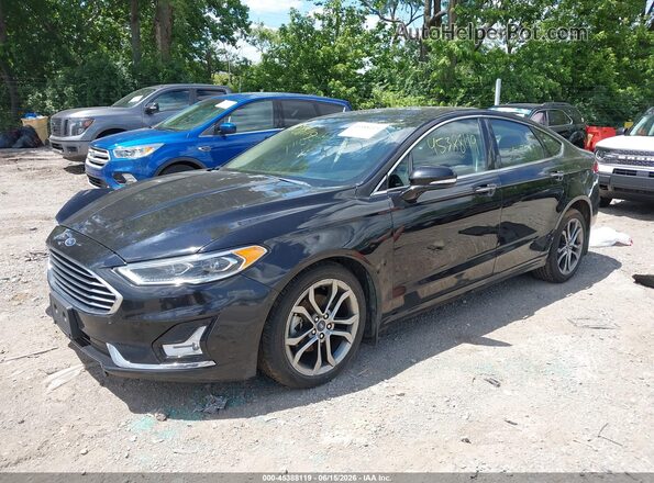 3FA6P0CD8KR219639 2019 FORD FUSION Black Առջևի ձախ երեք քառորդ տեսարան