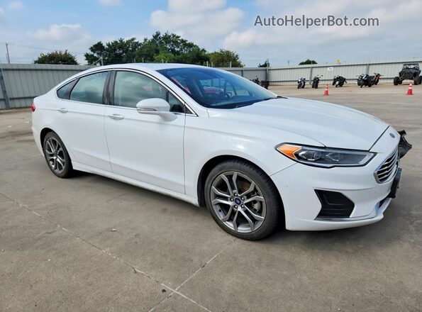 3FA6P0CD9KR145325 2019 FORD FUSION Белый Передняя правая четверть